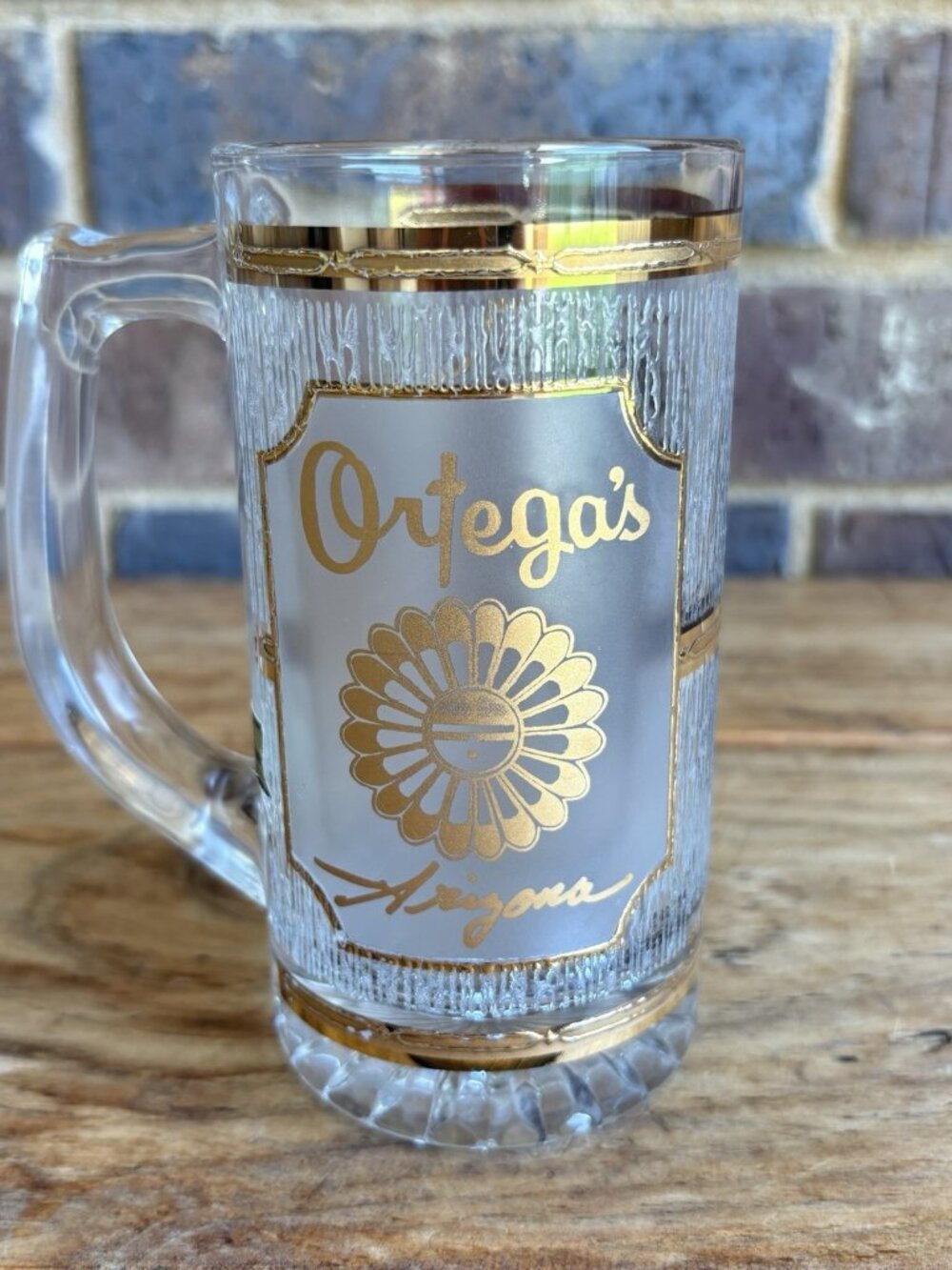 Culver 22kt Gold Glass Beer Mug Ortega’s Indian Market Trading Post Arizona